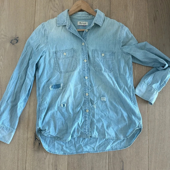 Vintage Intentionally Rustic Madewell Denim Shirt - Picture 4 of 7